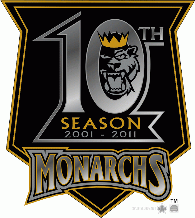 Manchester Monarchs 2010 11 Anniversary Logo iron on heat transfer